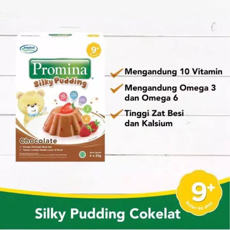 PROMINA PUDDING 100gr 8+ / PROMINA PUDDING STRAWBERRY &amp; COKELAT / MPASI SNACK PUDDING / PUDDING KHUSUS BAYI / PUDDING ANAK-ANAK / SILKY PUDDING