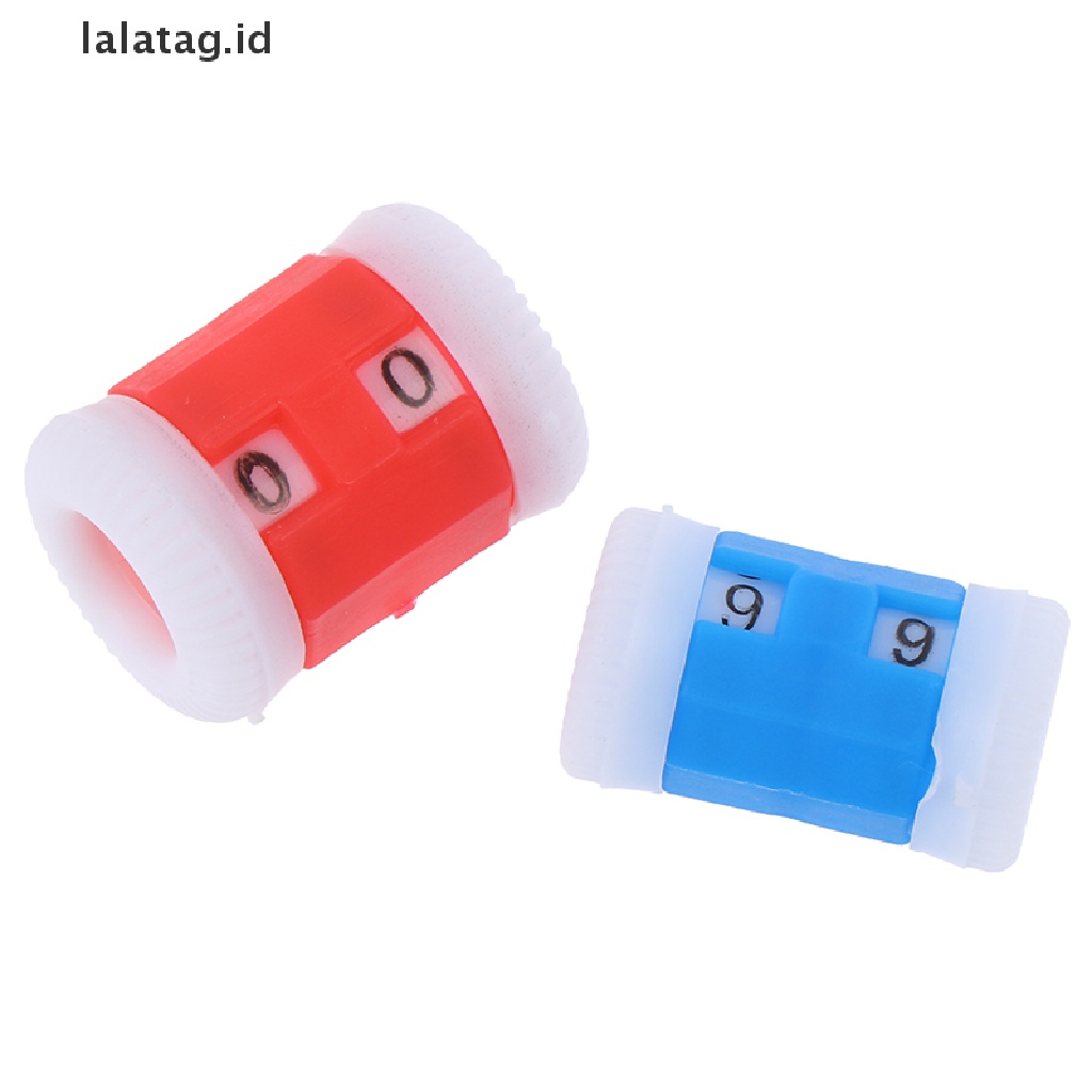 [lalatag] 2merah+2biru Knitg s Row Counter Lines Alat Hitung Angka [ID]