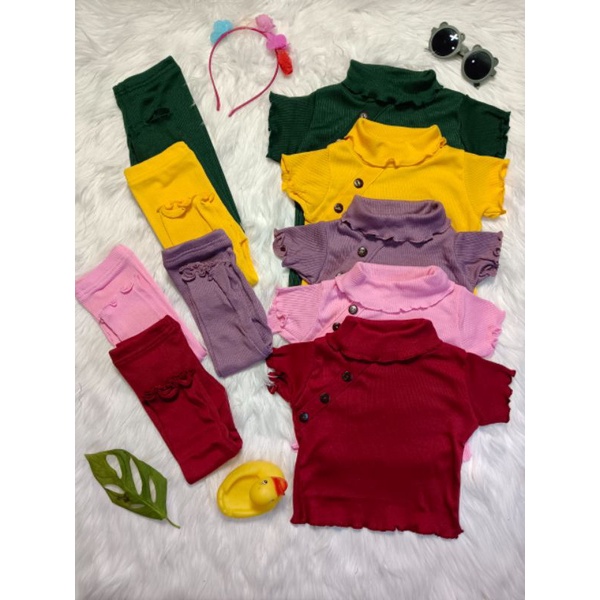 Baju Kaos Pakaian Perempuan Mikayla Oneset Bahan Rib Knit Halus dan Lembut