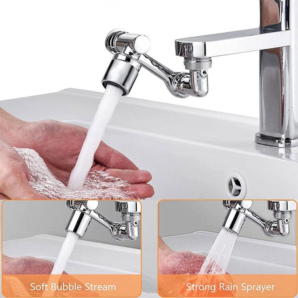ღ Faucet 1080 ° Lifting Berputar Ekstensi Lengan Robot Anti Percikan Air Nozzle Kamar Mandi Wajah Menyikat Multifungsi Air Wastafel tekan Pendingin Cocok