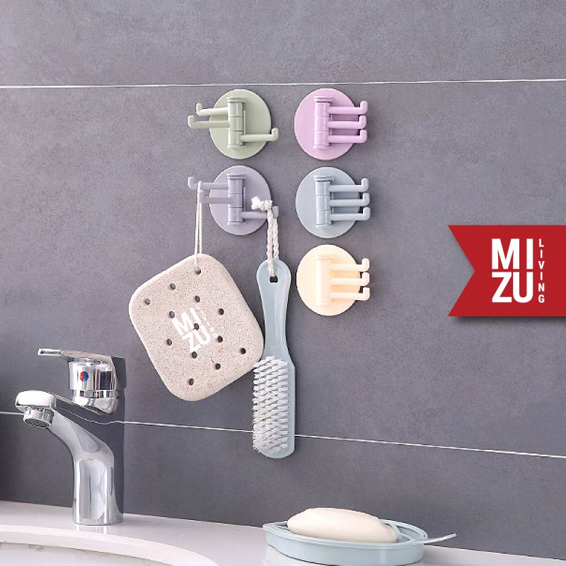 MIZU 3-EDA Wall Hook Hanger Gantungan Kunci Dapur WC Dinding Serbaguna Tanpa Paku