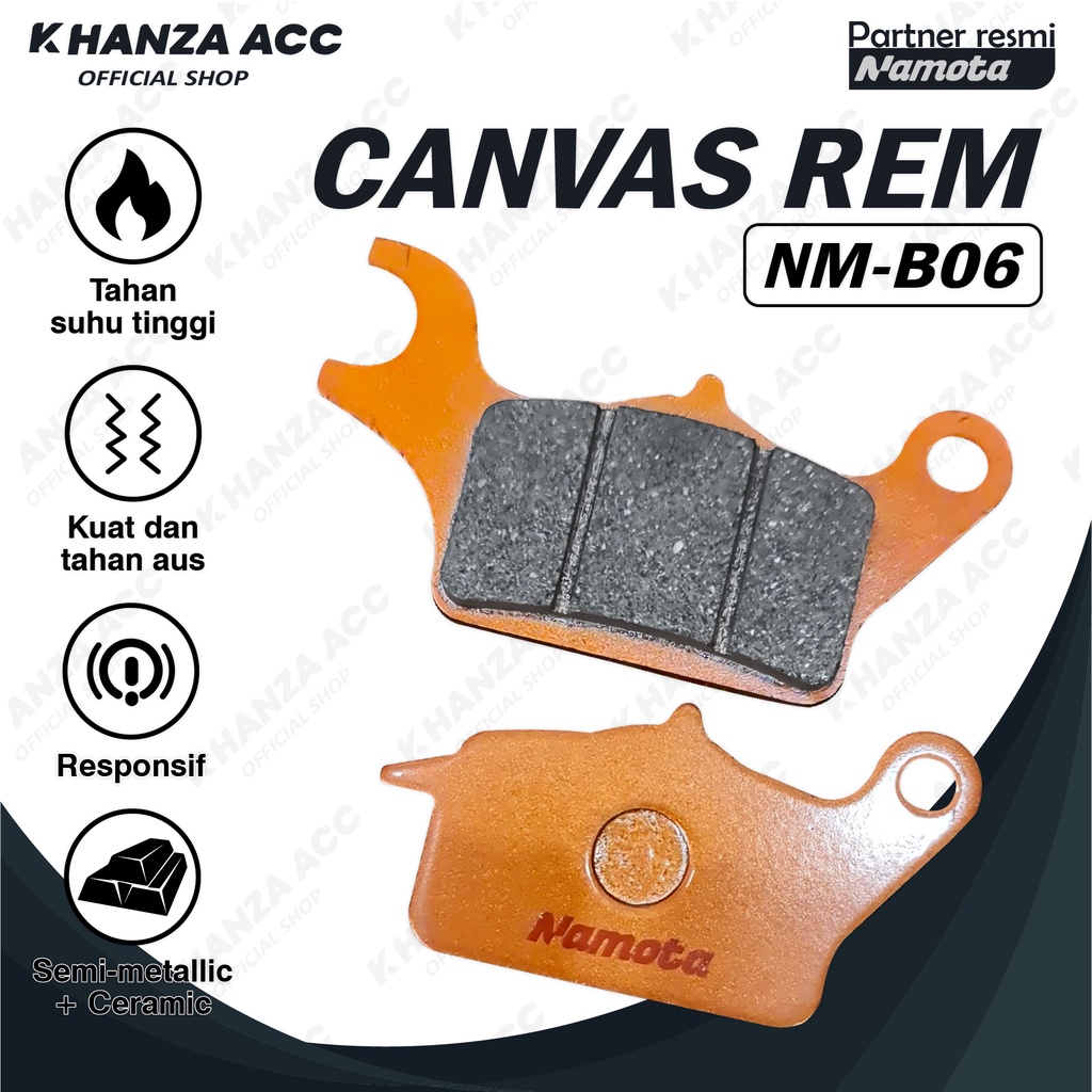 KHANZAACC NAMOTA Kampas Rem Motor Semi-Metallic Ceramic