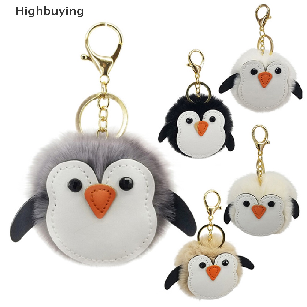 Hbid Lembut Berbulu Imitasi Bulu Pinguin Pompom Bola HandBag Liontin Gantungan Kunci Mobil Key Ring Glory