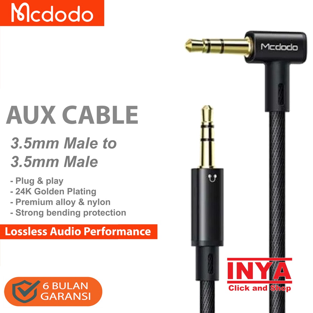 KABEL AUX MCDODO CA-7591 RIGHT ANGLE STEREO AUDIO CABLE 2m