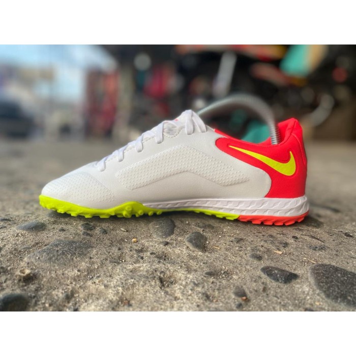 SEPATU FUTSAL NIKE TIEMPO LEGEND 9 PRO TURF WHITE BRIGHT CRIMSON IC