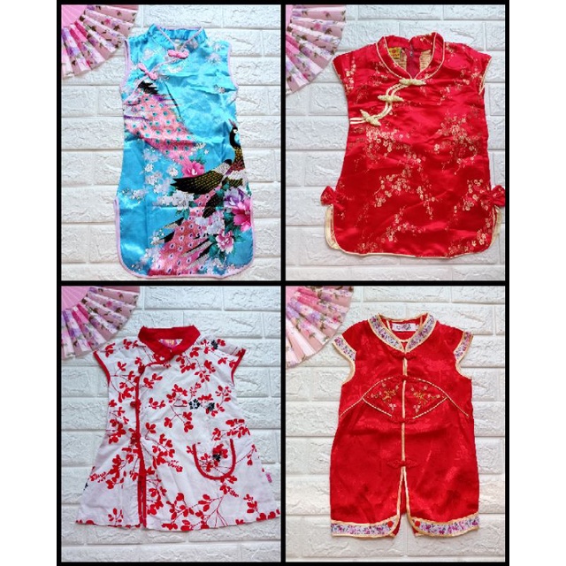 baju cny imlek cheongsam ceongsam cheong sam anak perempuan 7-12bulan / 1 tahun ceongsam jumper