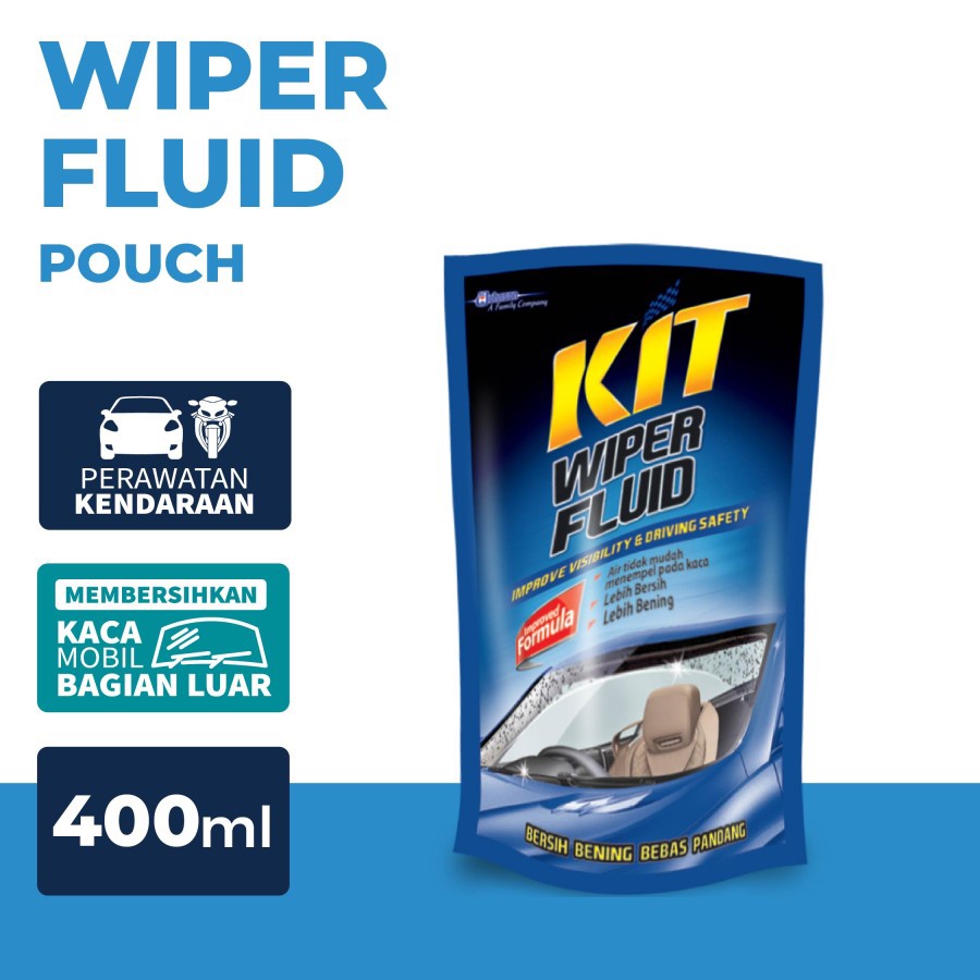 KIT Wiper Fluid Pouch Refill 400 ml / Bersihkan Kotoran dan Cegah Timbulnya Kotoran Membandel