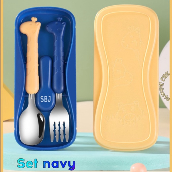 

Promo Alat makan Sendok Garpu Set / Set sendok Anak Stainless 304 Giraffe - Navy Diskon