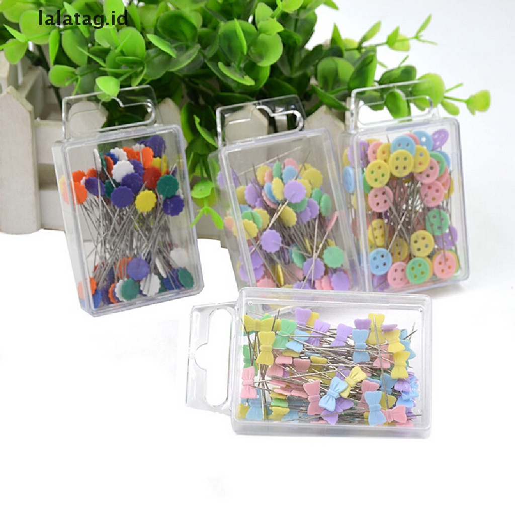 [lalatag] 100x Patchwork Pins Bunga Tombol Kepala Pin DIY Quilg Alat Jahit Aksesoris [ID]