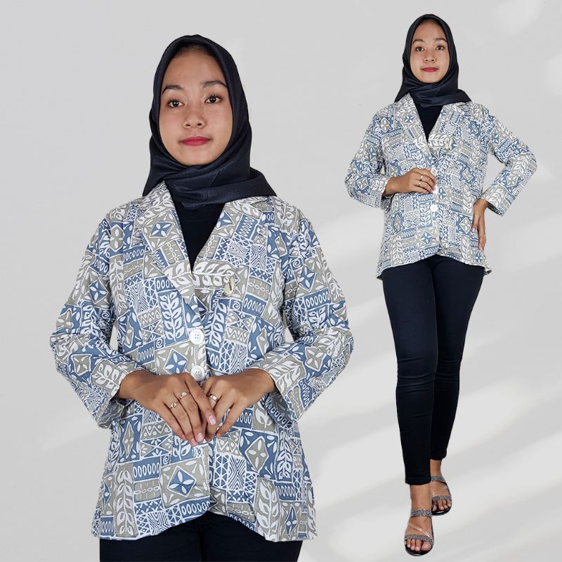 Outer Batik Soft Model Jas Lengan panjang - Naira Batik