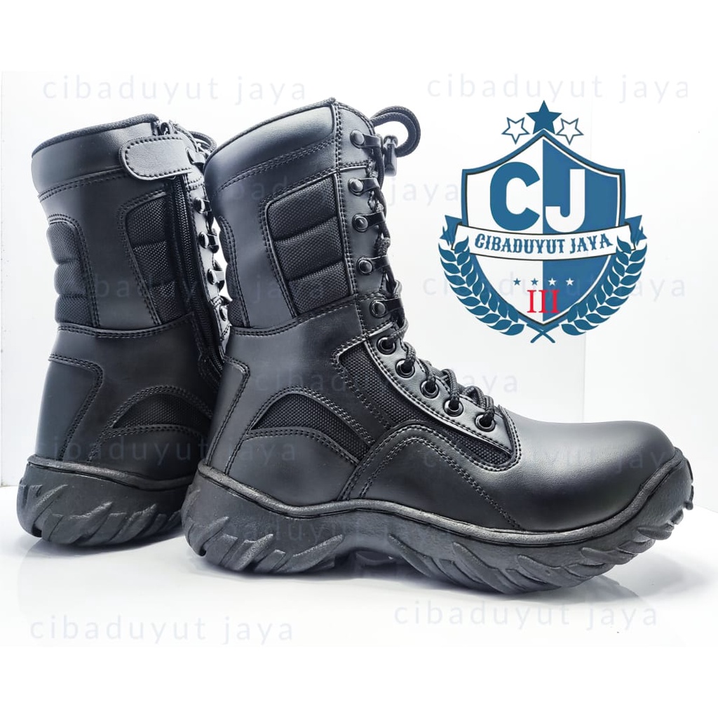 (COD)SEPATU PDL PDH Hitam Boots Pria Boot POLRI TNI Satpam Satpol PP Touring Tracking