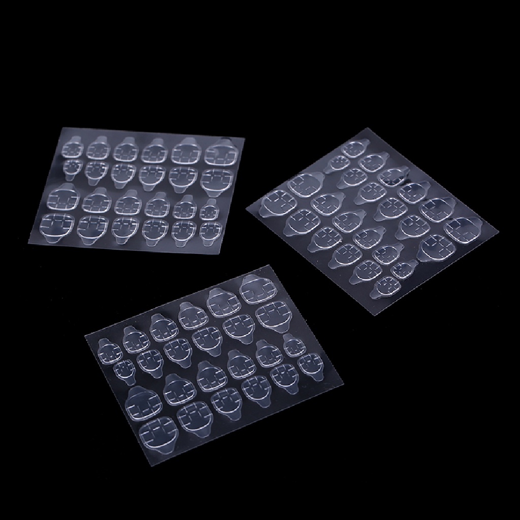 [Birth] 5lembar/24pcs Selotip Perekat Nail Art Palsu Dua Sisi Lem Stiker DIY [ID]