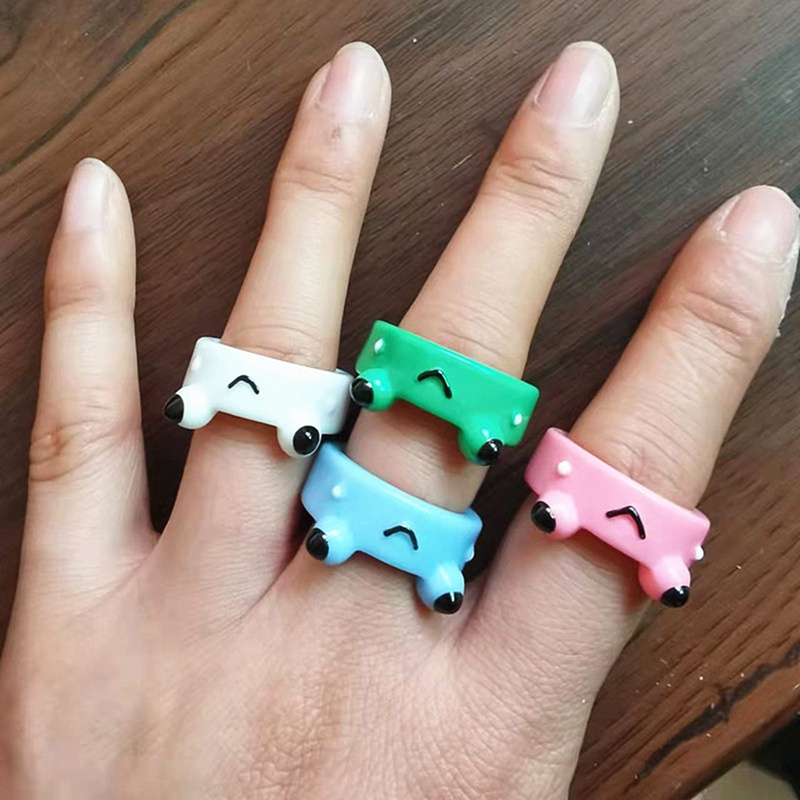 Senyum Lucu Cincin Kodok Untuk Wanita Gadis Lucu Kartun Hewan Cincin Perhiasan Aesthetic Greative Persahabatan Ring Pesta Perjalanan Hadiah