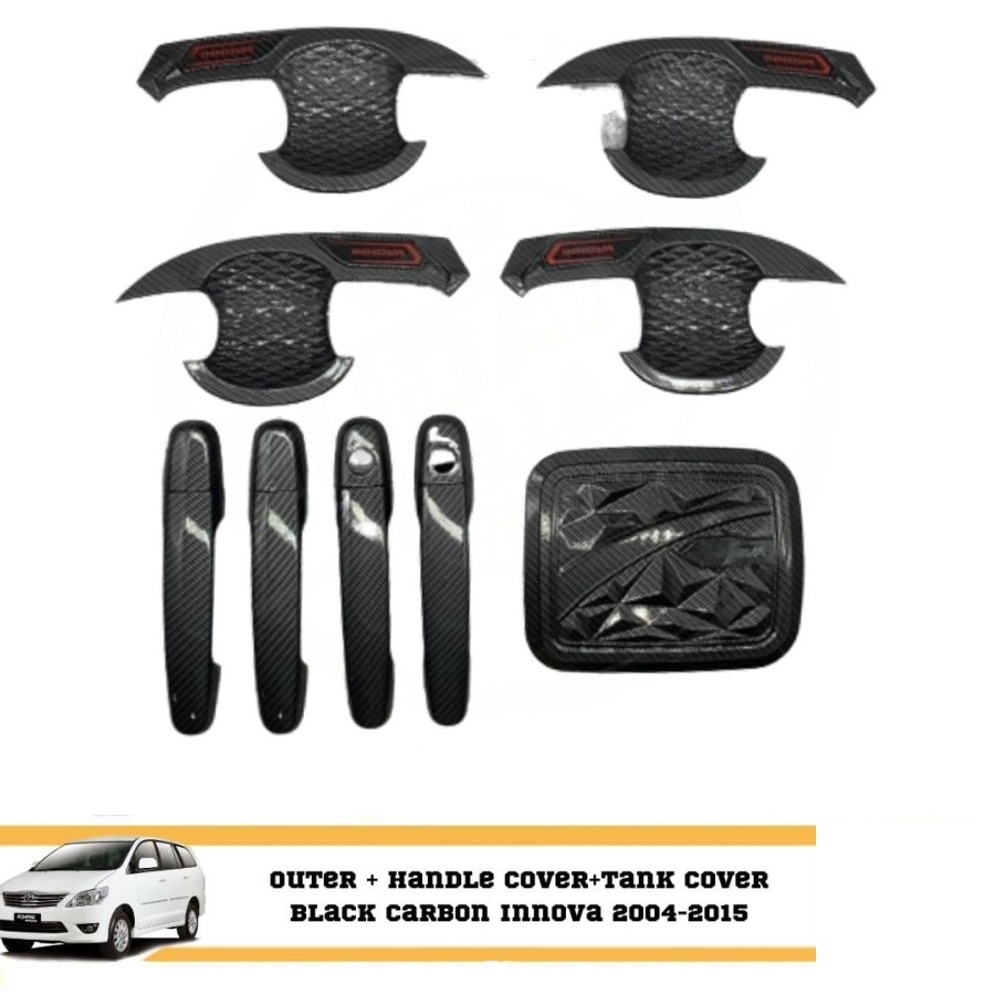 Paket Outer + Handle + Tank Cover Mobil Innova 2004 - 2015 Carbon