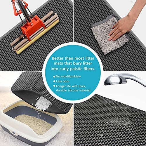 Double-Layer Cat Litter Box Mat Trapper EVA Pad Pet Foam