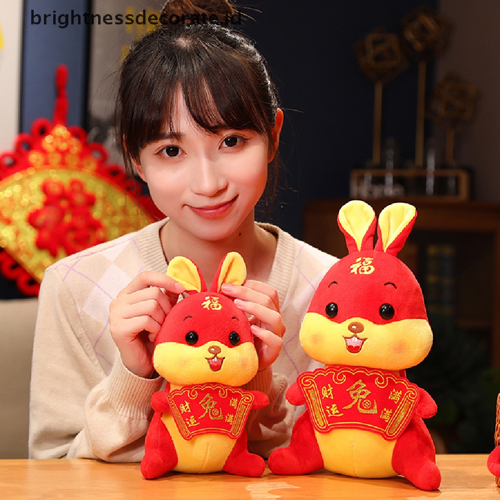 [Birth] 2023tahun Baru Tang Suit Gaya Cina Kelinci Mainan Mewah Lucky Bunny Boneka Boneka [ID]