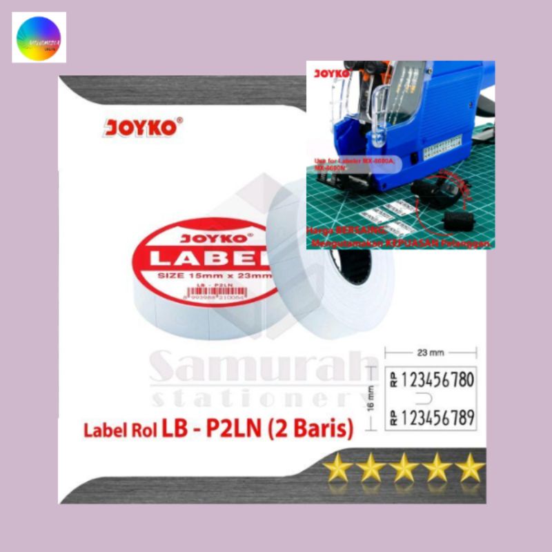 

Kertas Label Rol 2 Baris LB-P2LN Joyko / Price Label LB 2LN (ORIGINAL PRODUK)