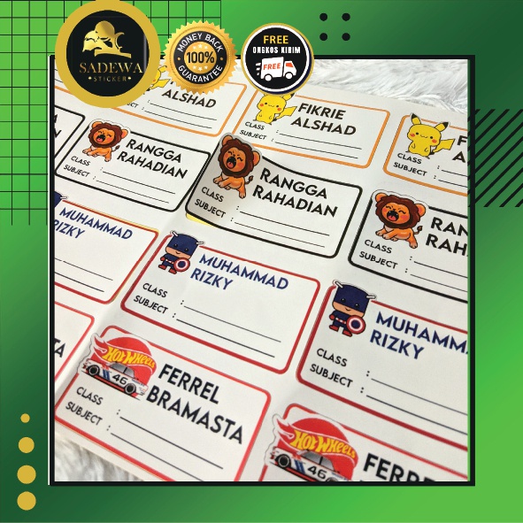

Stiker Nama Anak Label Buku Custom Sticker Anak Sekolah