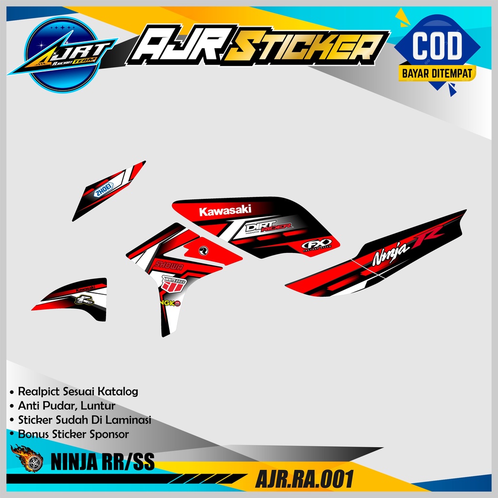 Striping Ninja R - Semi Decal Variasi List KAWASAKI NINJA R . AJR.RA.001