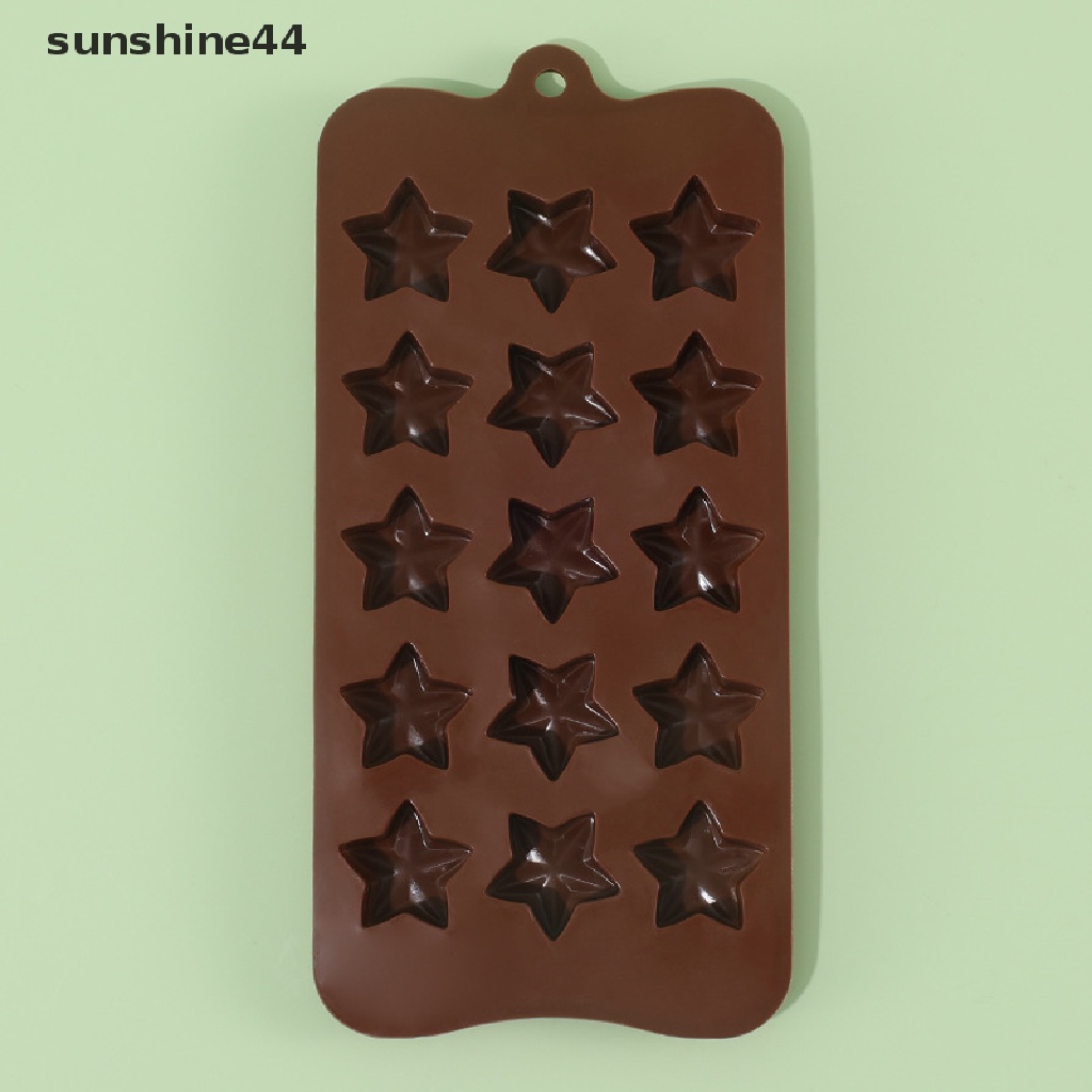 Sunshine 15Cavity Pentagram Star Egg Silicone Mold Cetakan Kue Coklat Fondant Baking.