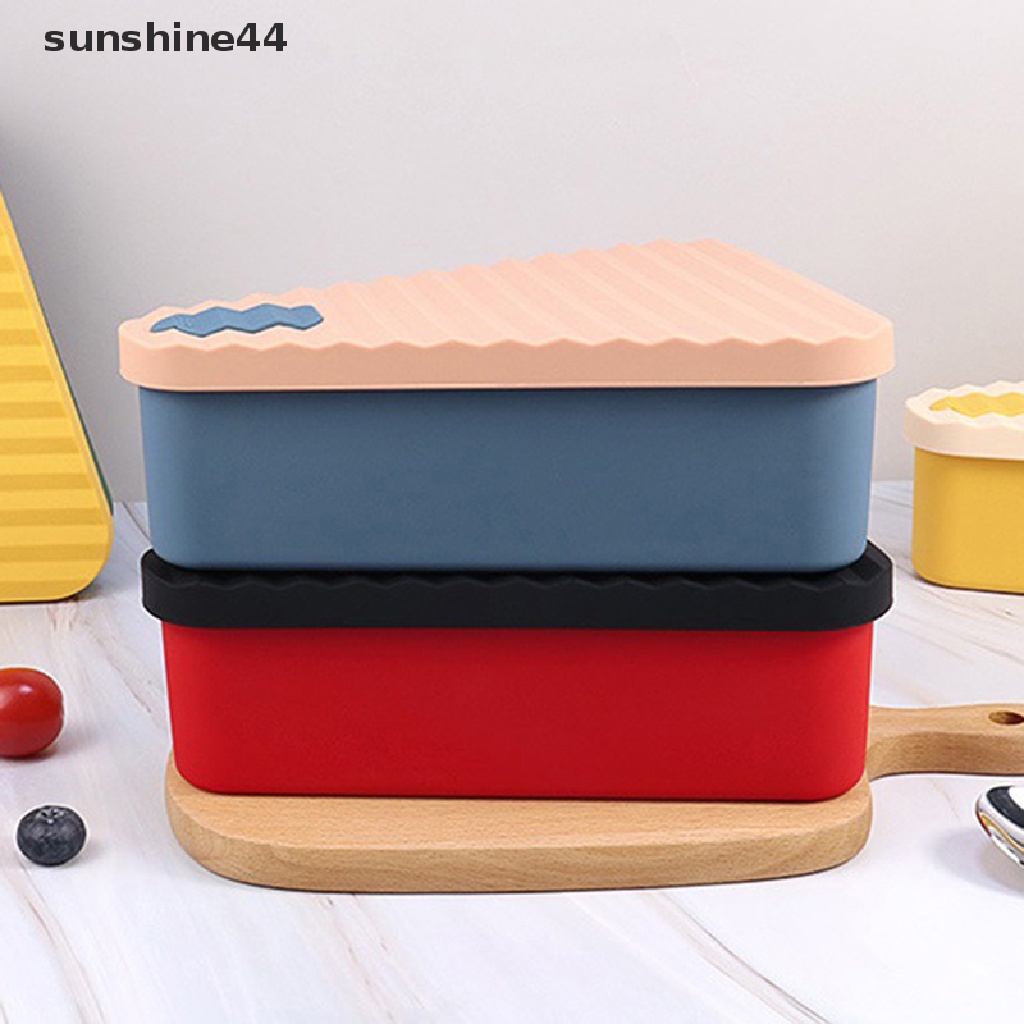 Sunshine 1Pc Reusable Silicone Pizza Box Wadah Pizza Portable Segitiga.