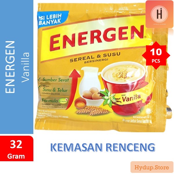 

Energen Vanila Sereal Susu Renceng isi 10 Sahset Kemasan 32 Gr