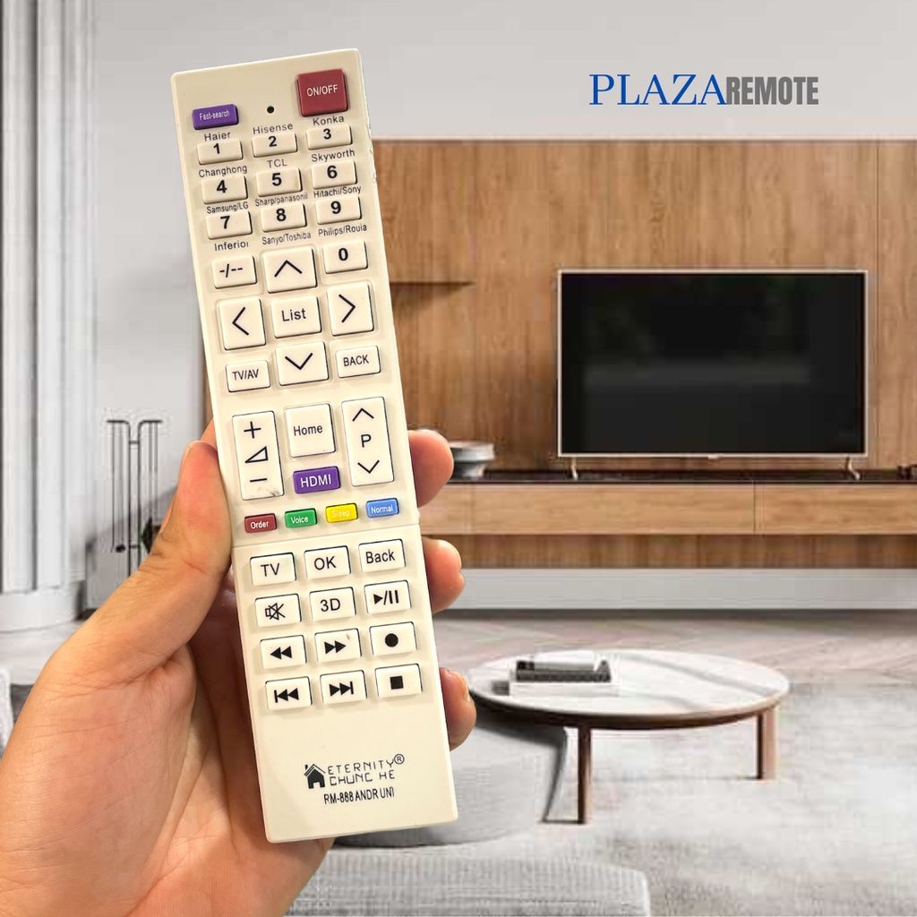 REMOTE ANDROID SMART TV UNIVERSAL  HAIER HISENSE KONKA TCL COCA RM888