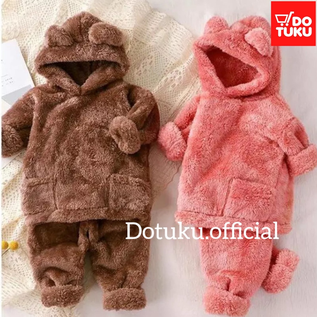 Jaket Hoodie Anak Laki Perempuan Usia 3-6 Tahun 1 Set Atasan dan Celana