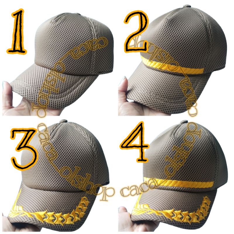 TOPI PNS TANPA LOGO BAHAN JARING DOUBLE MESH HITAM / KHEKI