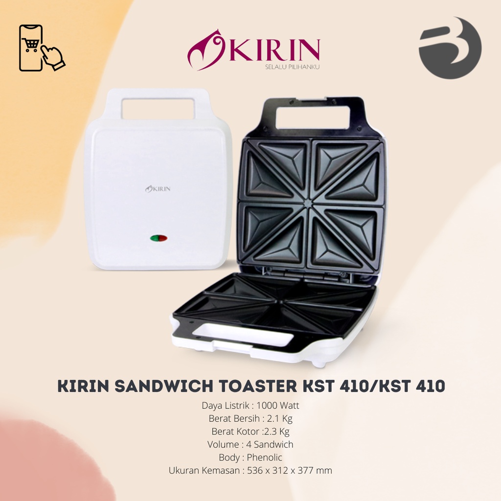 KIRIN SANDWICH TOASTER KST 410/KST 410