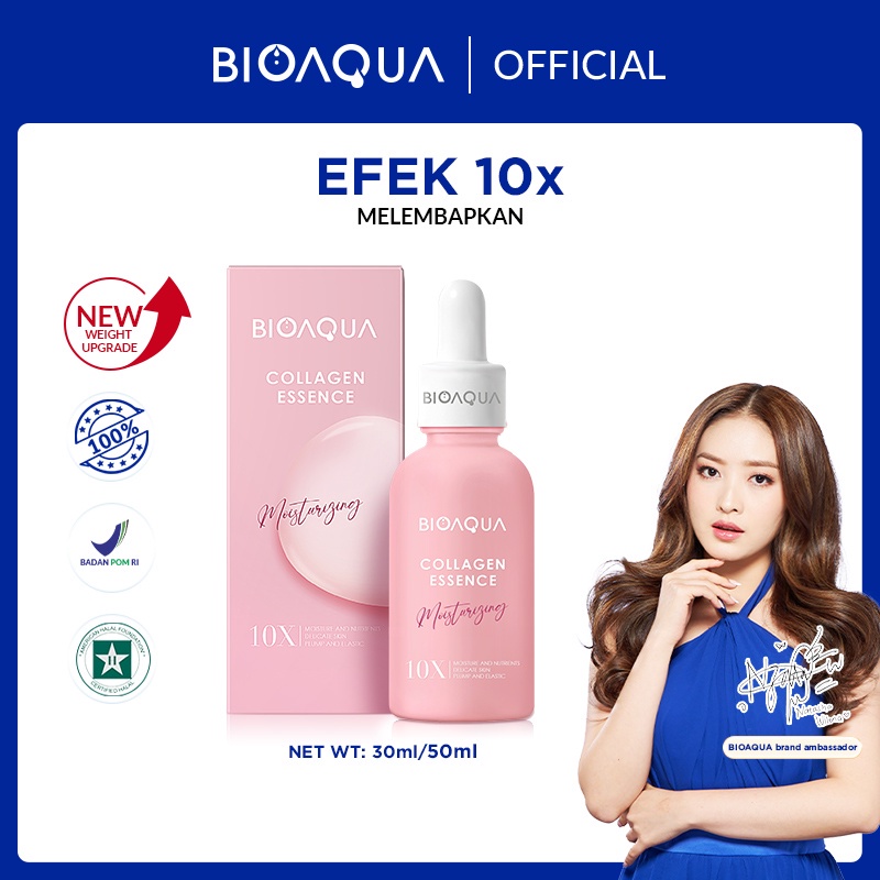 BIOAQUA Collagen Essence Indonesia / Serum Wajah 30ml 50ml / Moisturizing / 10X Moisture And Nutrients Delicate Skin Plump And Elastic / Anti Aging Penuaan Dini Keripus Garis Halus Kencang / Skincare Face Care Bio Aqua Series / Vitamin C Centella Squalane