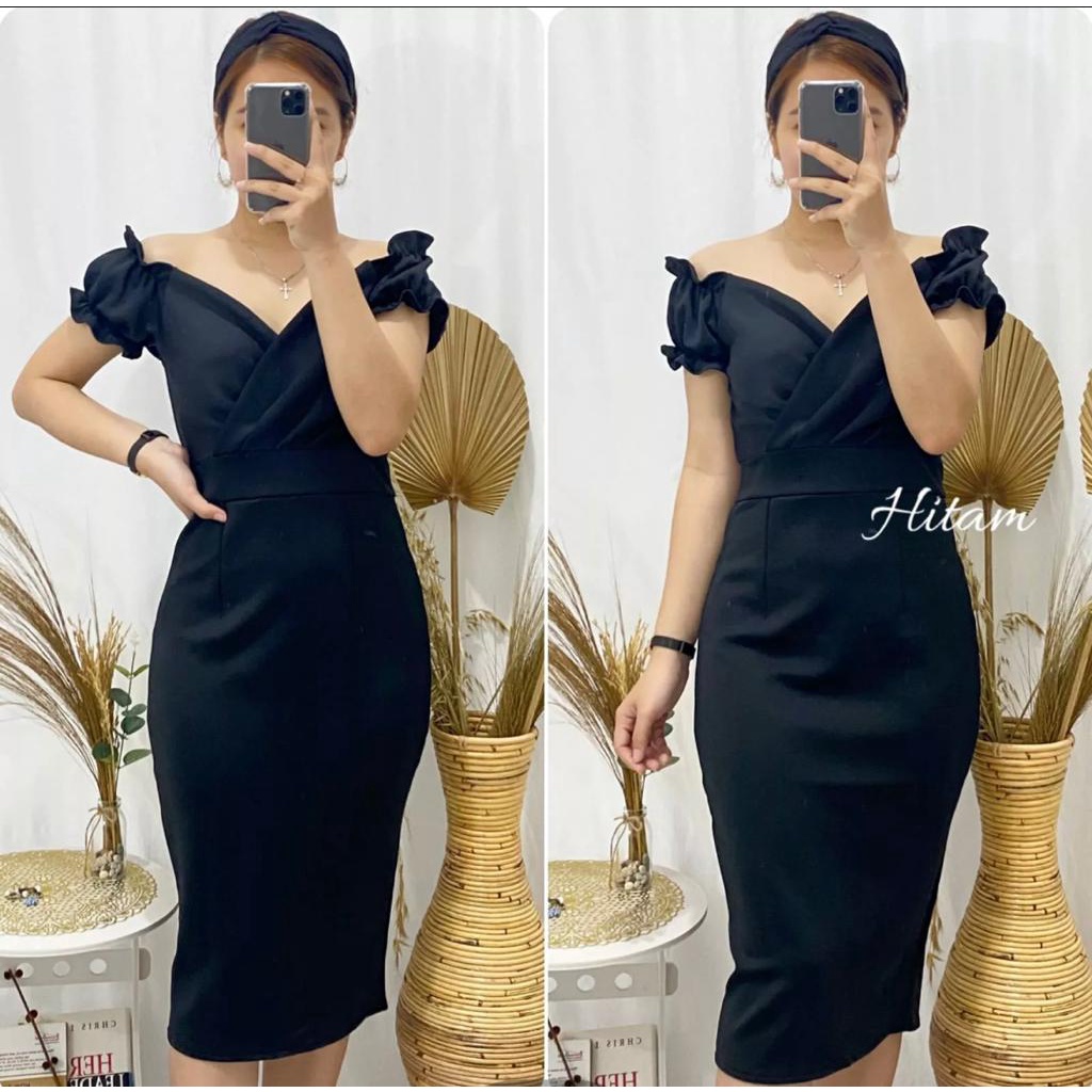 Basic id fashion Dres wanita scuba / Dres pesta bahans cuba  / Dres vintage  / Dres bodycon korean style