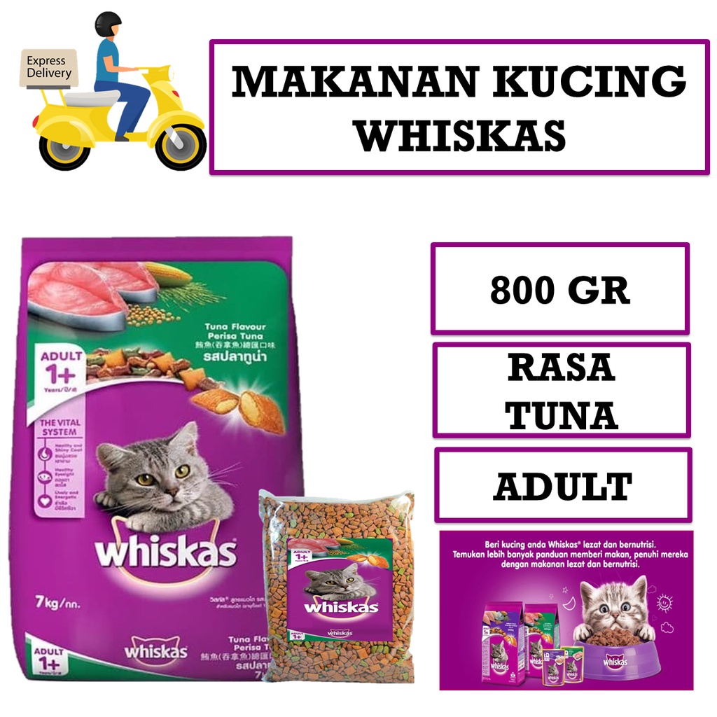 Makanan Kucing Whiskas Dry 800gr Makanan Kucing Whiskas Kering rasa Tuna
