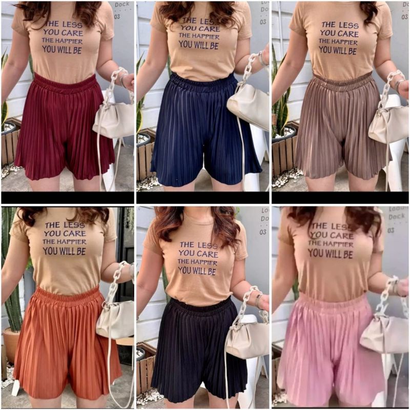 Hot pants jumbo plisket rempel besar/celana pendek wanita/celana santai wanita