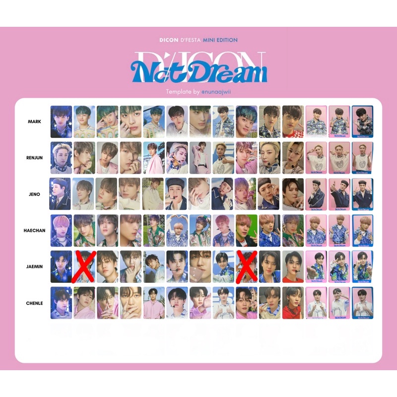 (READY STOCK) sharing photocard pc dicon dfesta mini 102 nct dream member set mark renjun jeno haech
