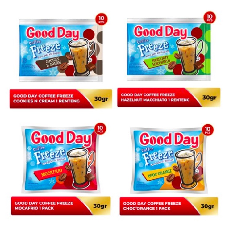 

Kopi GOOD DAY Coffee Freeze 1 Renteng 10 x 30 gram