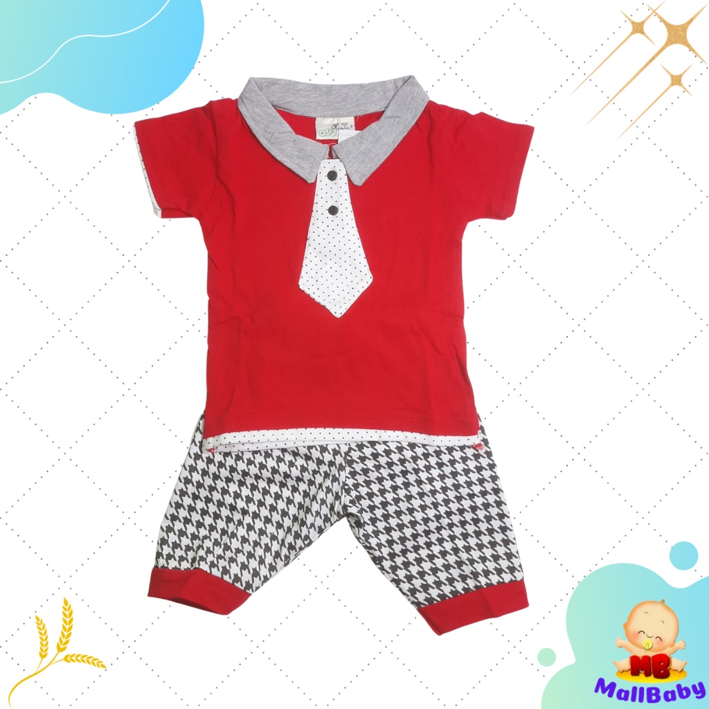 Baju Bayi Laki Laki 6 12 Bulan Setelan Pakaian Bayi Cowok Dasi CAsual Keren Ozuka