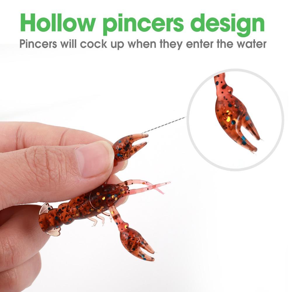 Top 50mm/65mm Umpan Ikan Udang Bass Swimbait Mengambang Silicone Baits