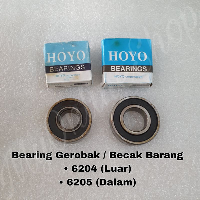 Bearing Becak Barang Gerobak 6205 Dalam 6204 Luar Klaher Klaker