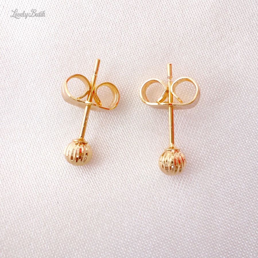 Anting Tindik Xuping Korean Style Rin4 Giwang Tusuk Kancing Bola Motif Kekinian - Lovelybutik