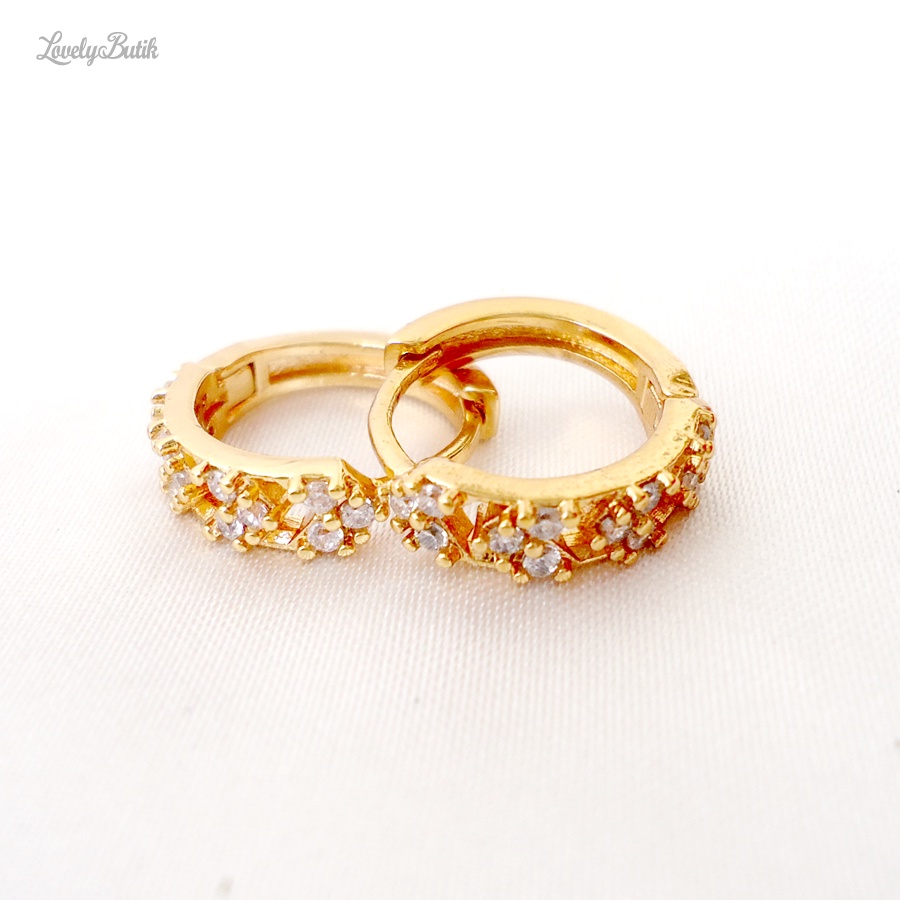 Anting Clip Xuping Gold Wanita M4rin Anting Jepit Emas Permata Cantik Model Baru Korea Lovelybutik