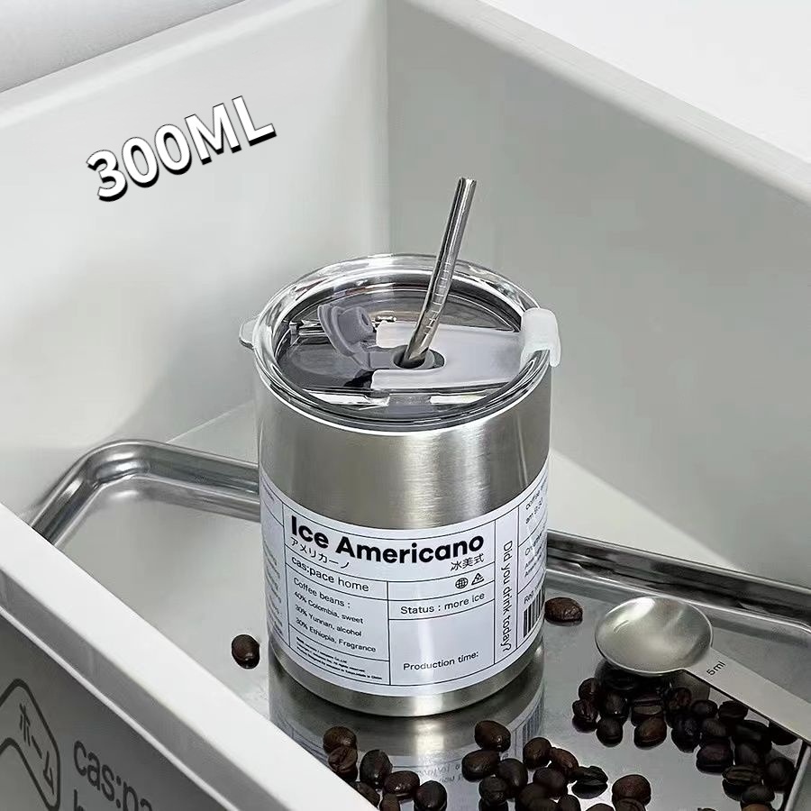 【COD】Cangkir Minum Kopi Es Bahan Stainless Steel 600ML Kapasitas Besar 600ML