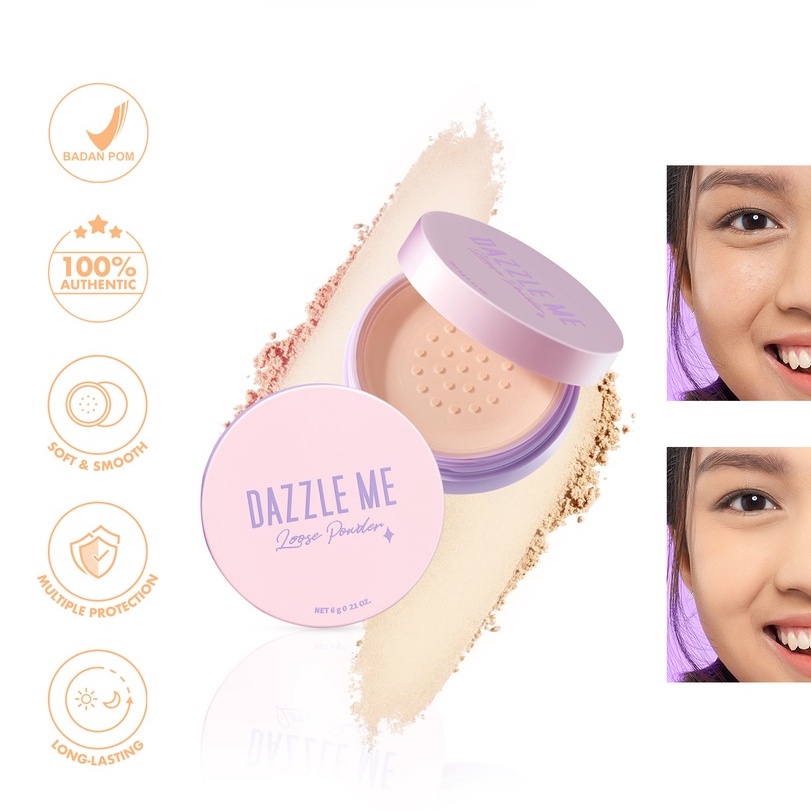 DAZZLE ME  Better Than Filter Fixed Loose Powder | Long Wear Fast Oil Fix Silky Powder Tahan Air Upgrade Makeup Setting Bedak Tabur ( YOU MAKEUPS OFFICIAL STORE )
