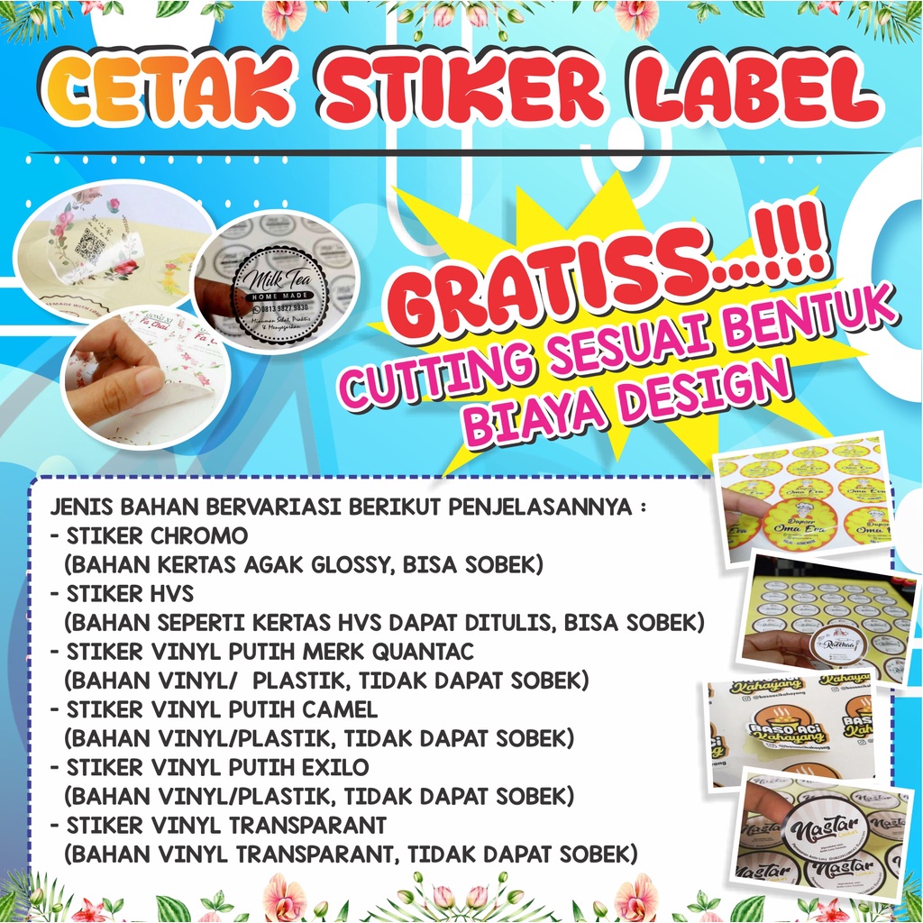 

CETAK STIKER LABEL + FREE DESIGN