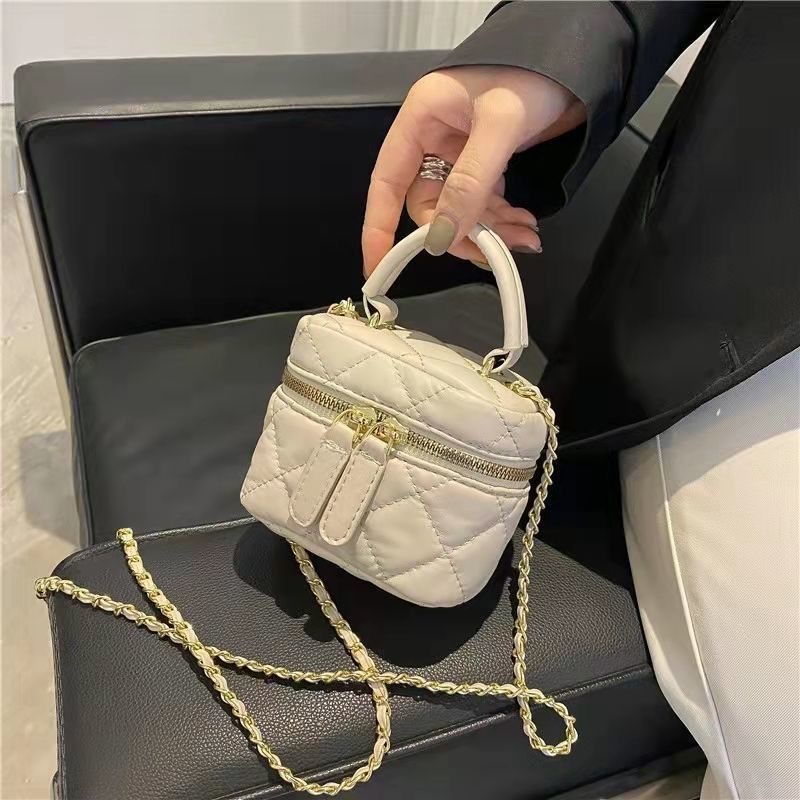 Rantai belah ketupat mini serba cocok tas kecil wanita tas ember tas Messenger portabel satu bahu