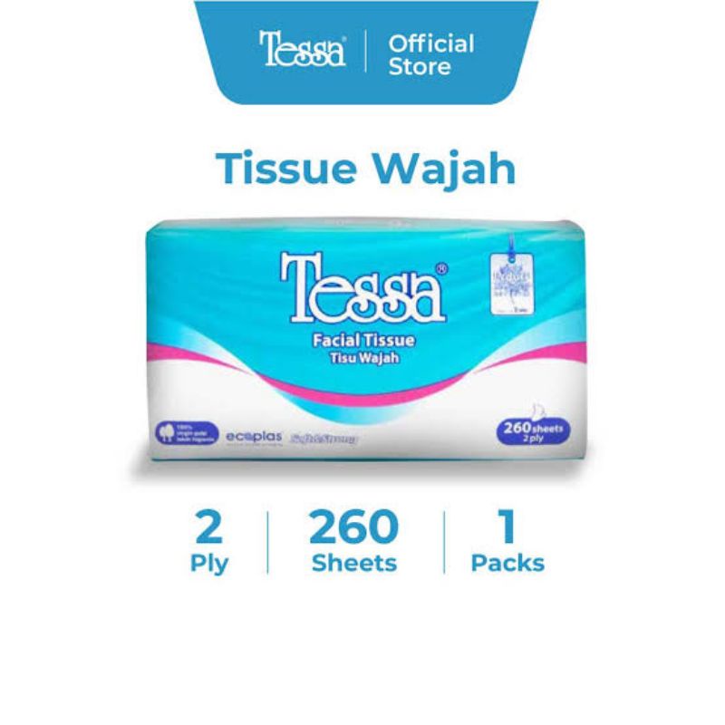 tessa tissue wajah lembut 260 sheet isi 260