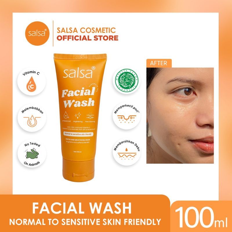 Salsa Facial Wash | Salsa Gel Cleanser | Salsa Sabun cuci muka untuk kulit sensitif