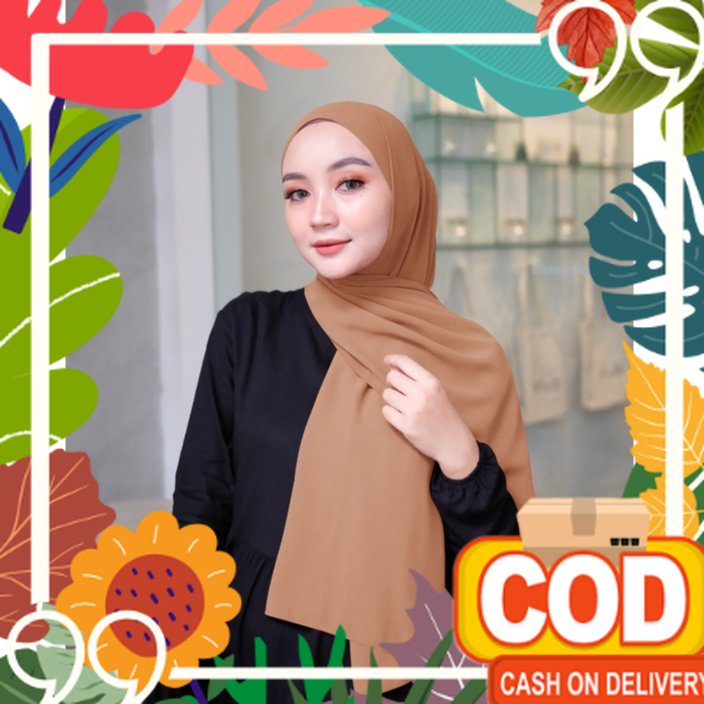 Biru Tua muda Blue sky / COD - Pashmina Diamond Crepe Premium Jumbo 75 x 170 cm Aline Pashmina Hijab