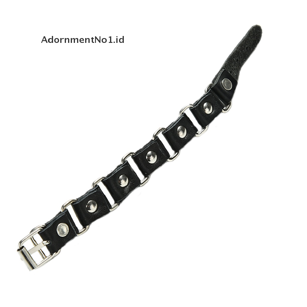 [AdornmentNo1] 1x Gothic Metal Cone Stud Spikes Rivet Leather Wristband Bangle Cuff Bracelet [ID]