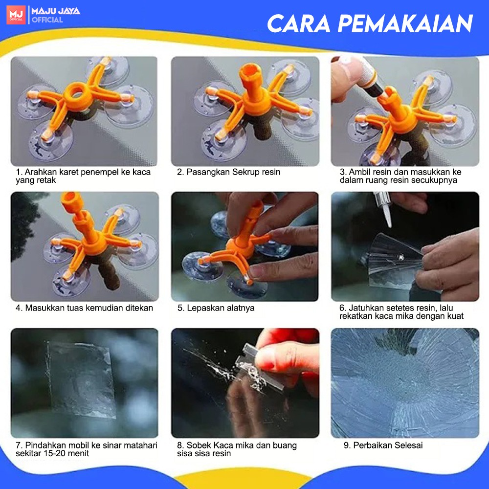 Lem Kaca Mobil Retak Windshield Glass Repair Kit Lem Lcd Hp Super Kuat Original